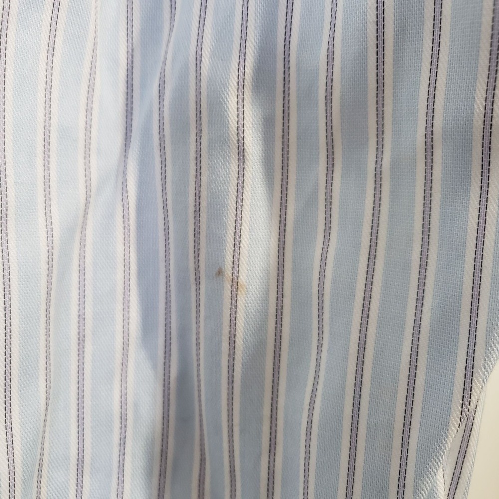 The Mens Store Bloomingdales Dress Shirt Mens 16.5 32/33 Blue Striped Non-Iron View 4